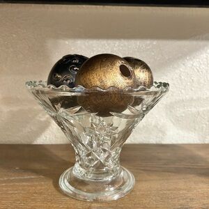 Crystal Glass Bowl with Decorative Orbs